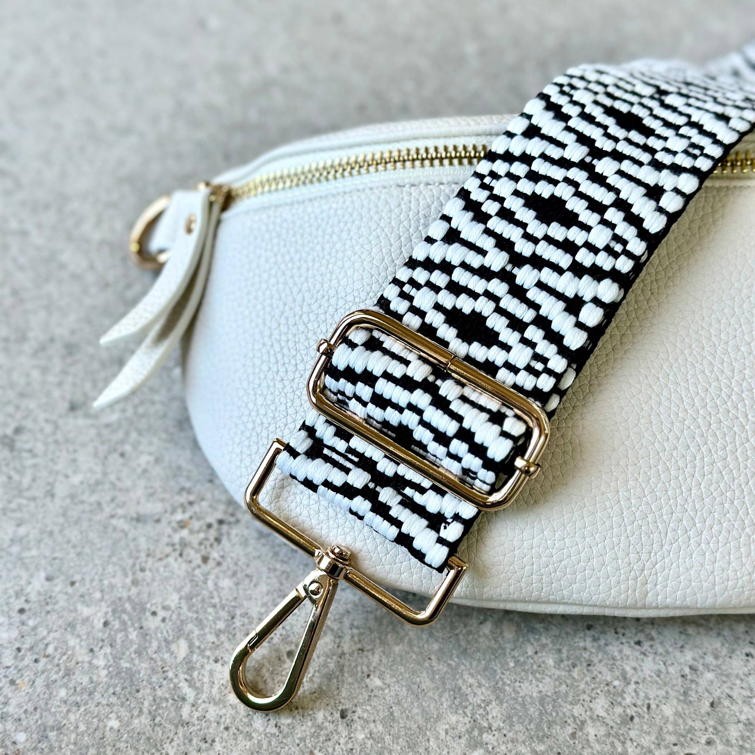 Justine Brooks Design Black White Bag Strap